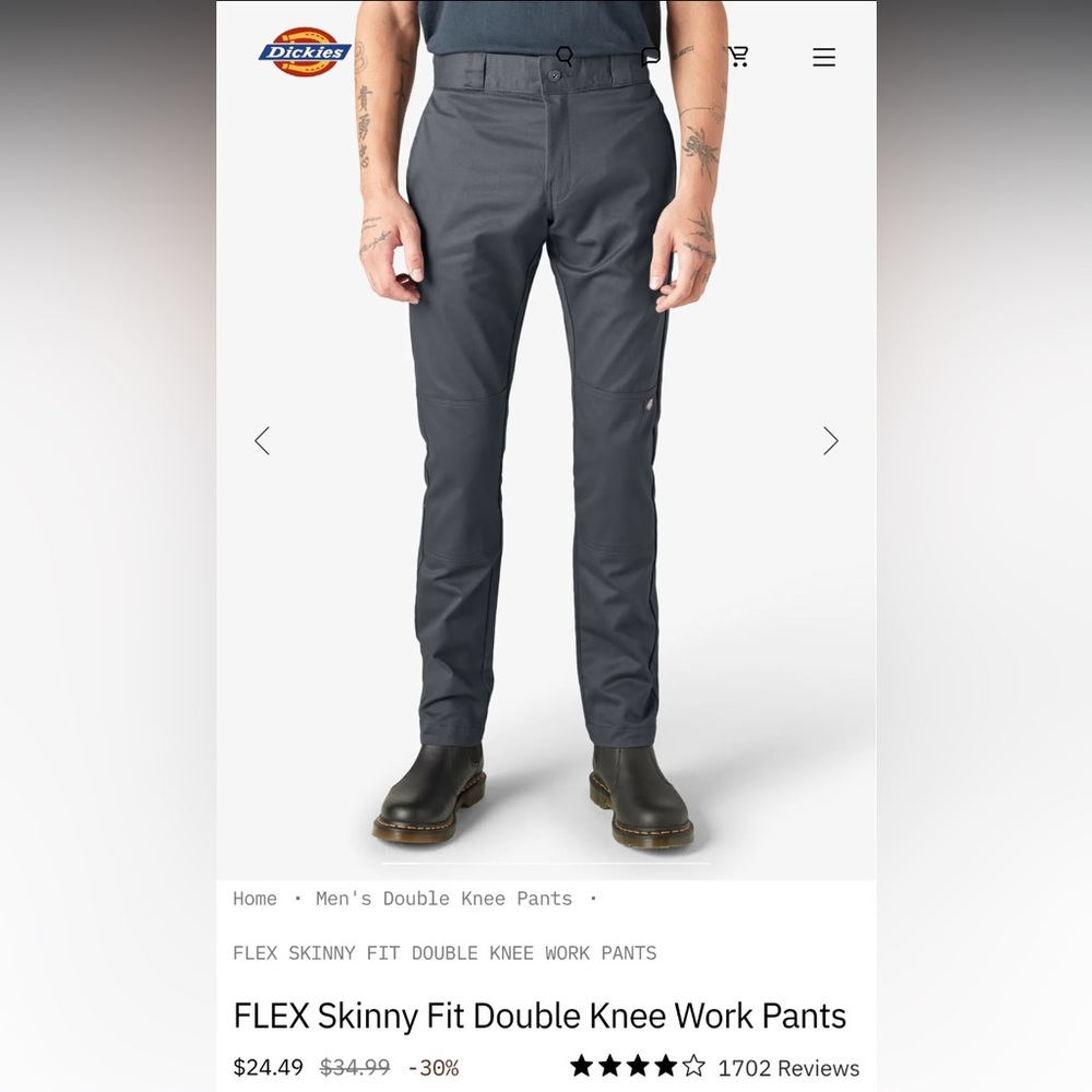 Dickies Men's Charcoal Chinos